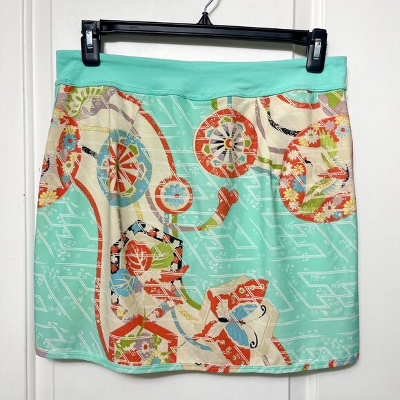 RLX Ralph Lauren Golf Skort Tulip Hem in Mint Green Multi Size M - Picture 4 of 10